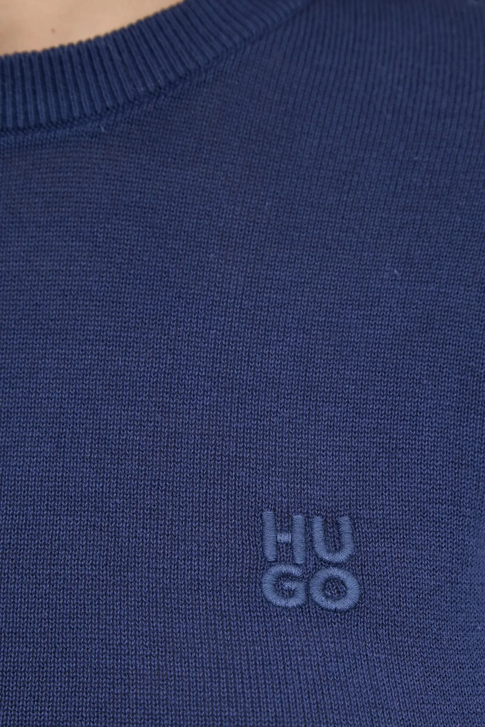 Βαμβακερό πουλόβερ HUGO Bashinah σκούρο μπλε 50514296