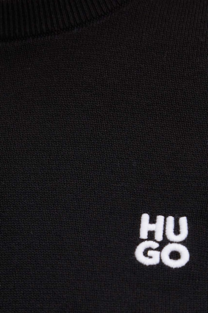 Βαμβακερό πουλόβερ HUGO Bashinah 50514296 μαύρο