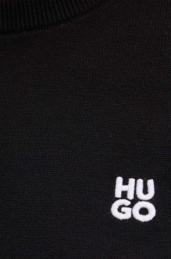 Βαμβακερό πουλόβερ HUGO Bashinah 50514296 μαύρο