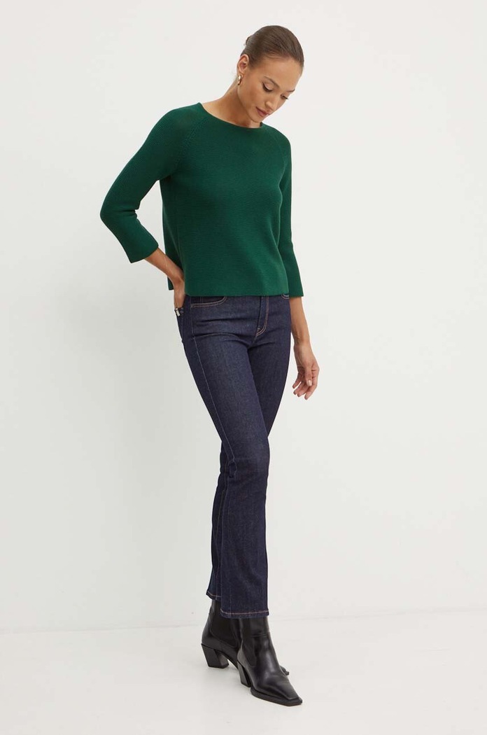 Weekend Max Mara sweter bawełniany 2425366121600 zielony AW24