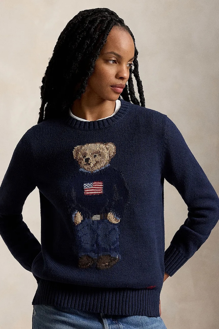 Polo Ralph Lauren sweter okrągły granatowy 211927070