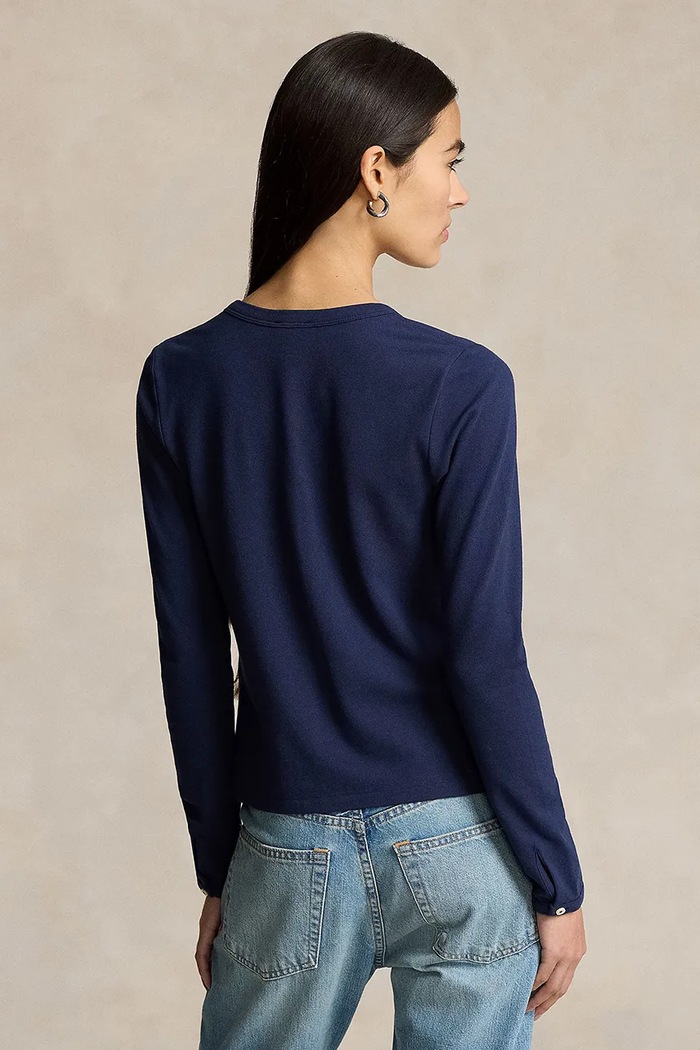 Majica dugih rukava Polo Ralph Lauren 211941175 mornarsko plava AW25