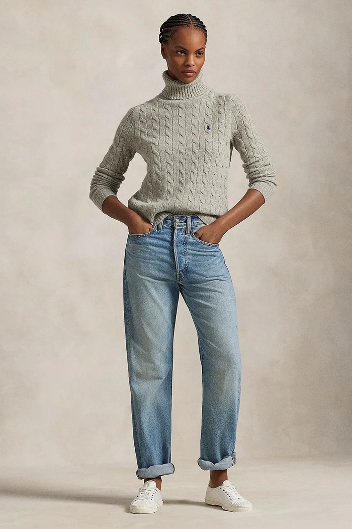 Odzież Polo Ralph Lauren Sweter damski wełniany 211888686 szary