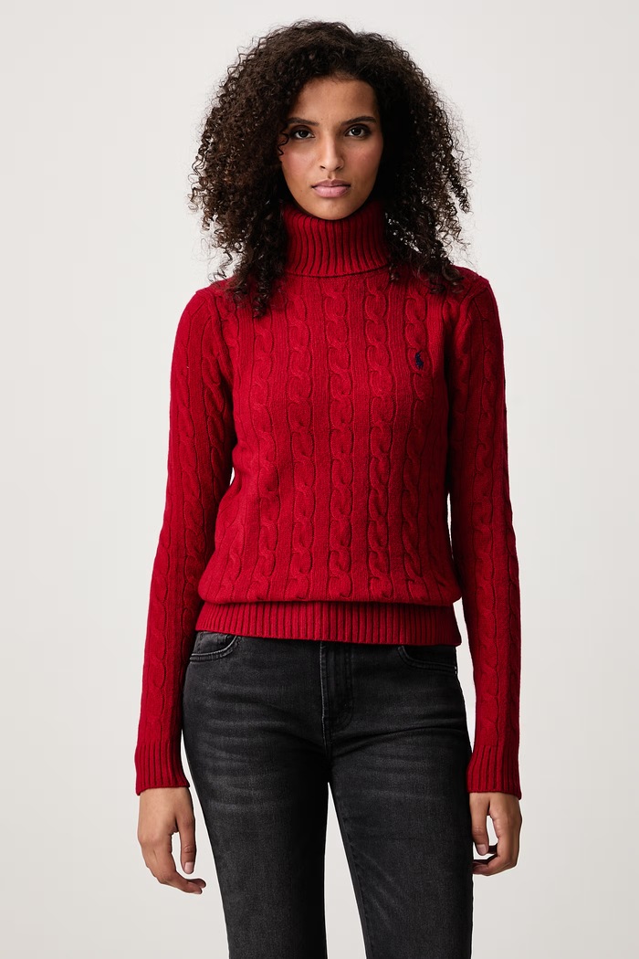 Polo Ralph Lauren Sweter damski wełniany czerwony 211888686