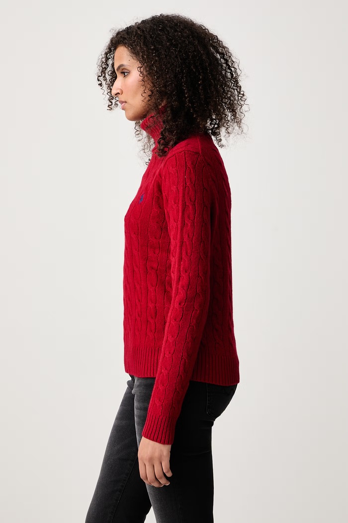 Sweter damski wełniany Polo Ralph Lauren 211888686 czerwony