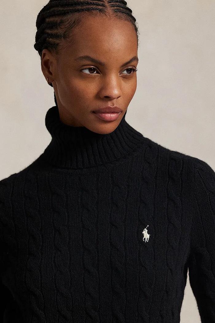 Sweter damski wełniany Polo Ralph Lauren 211888686 czarny
