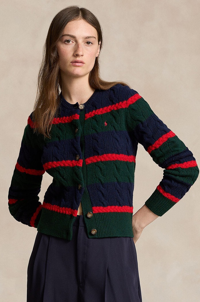 Vlněný svetr Polo Ralph Lauren kulatý vícebarevná 211941587