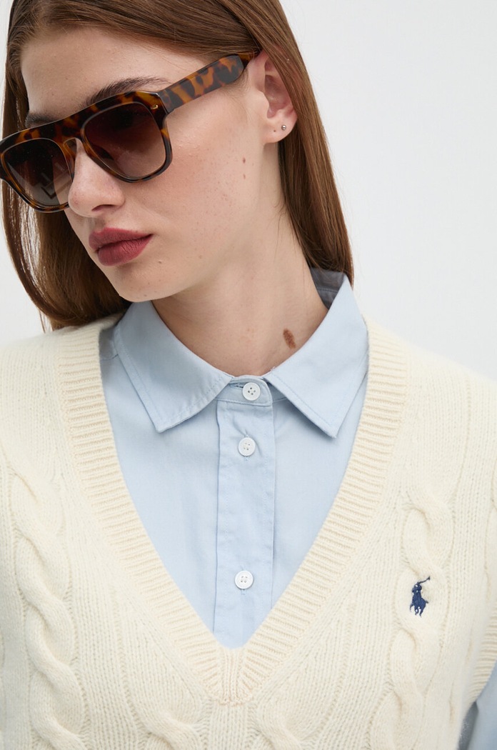 Polo Ralph Lauren kamizelka wełniana beżowy 211949994