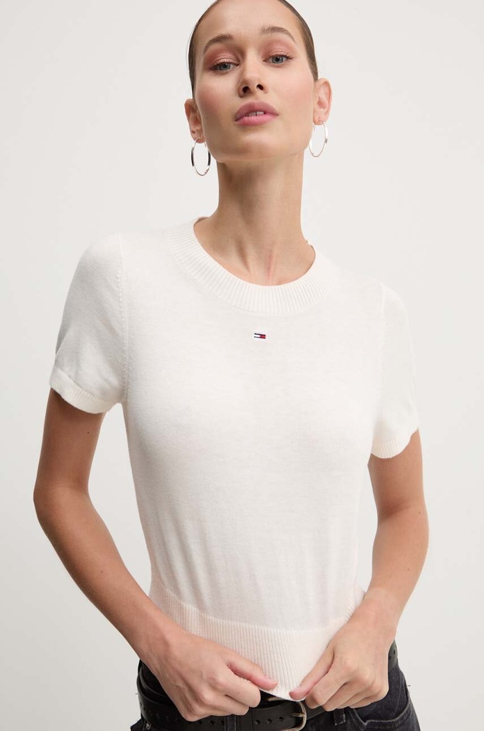 Πουλόβερ Tommy Jeans μπεζ DW0DW18530