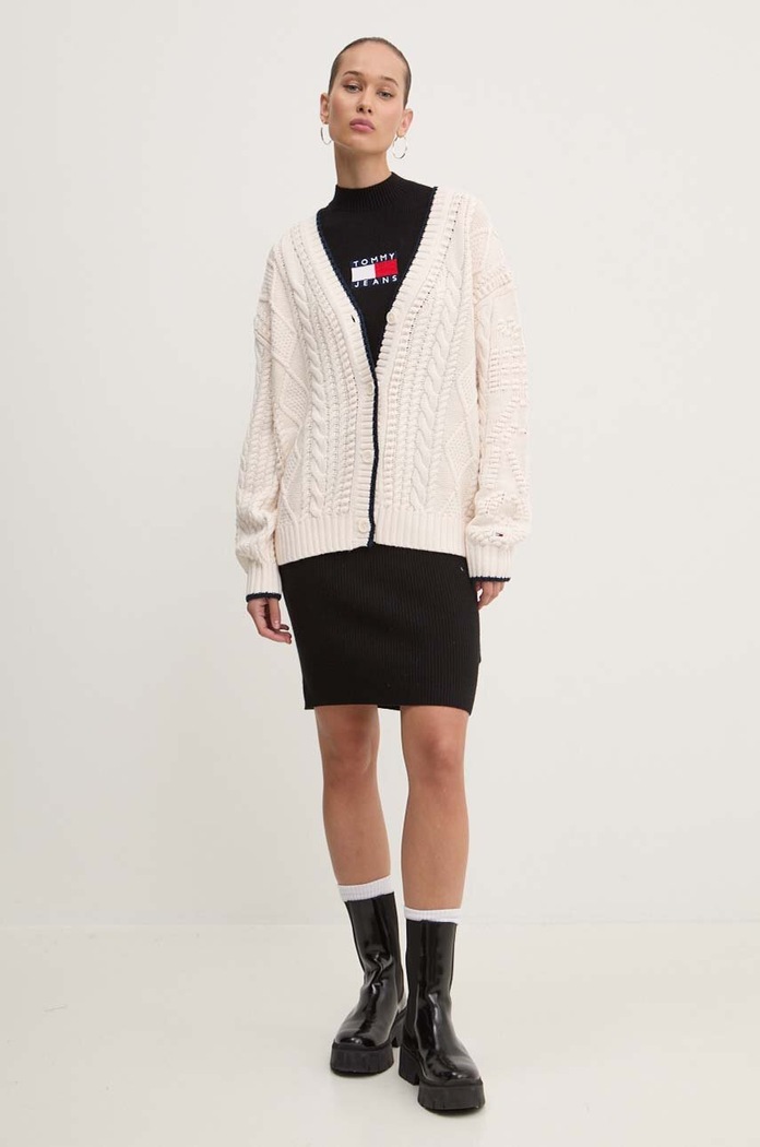 Tommy Jeans kardigan DW0DW18521 beżowy AW24