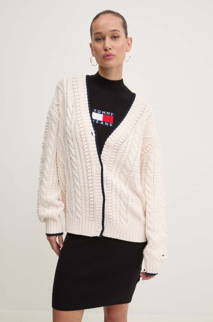 Tommy Jeans kardigan beżowy DW0DW18521