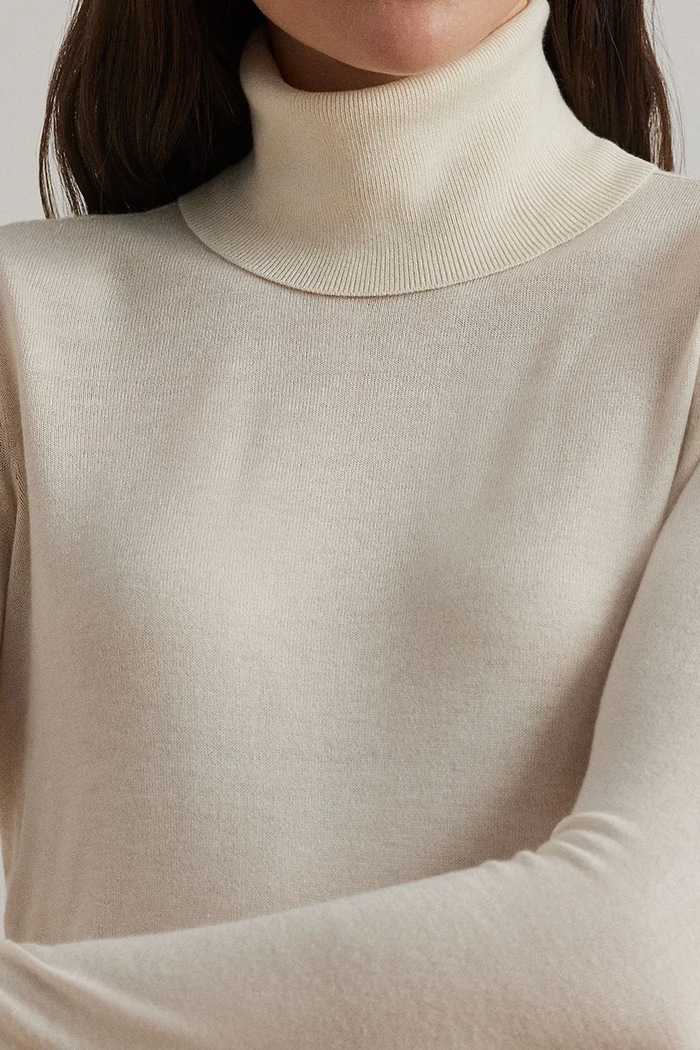 Lauren Ralph Lauren maglione misto seta beige 200940470