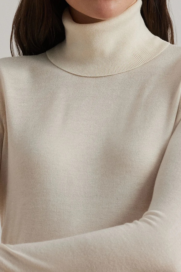Lauren Ralph Lauren maglione misto seta beige 200940470