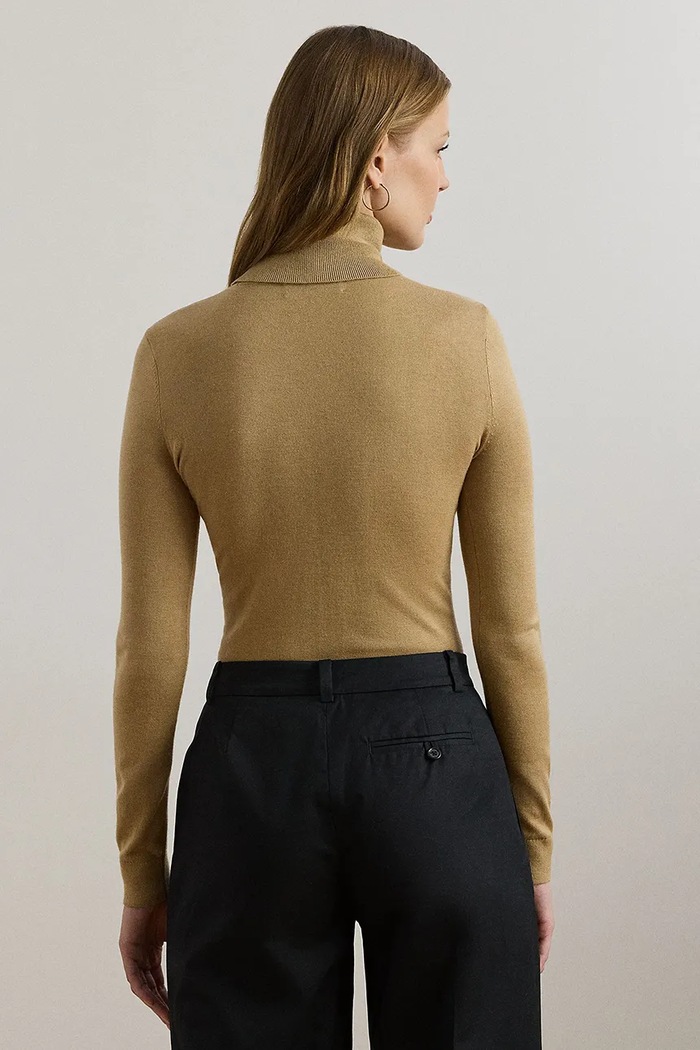 Lauren Ralph Lauren sweter z domieszką jedwabiu 200940470 beżowy AW25