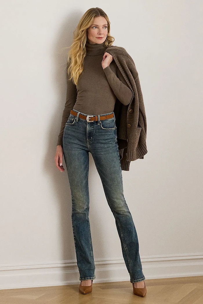 Abbigliamento Lauren Ralph Lauren maglione misto seta 200940470 marrone