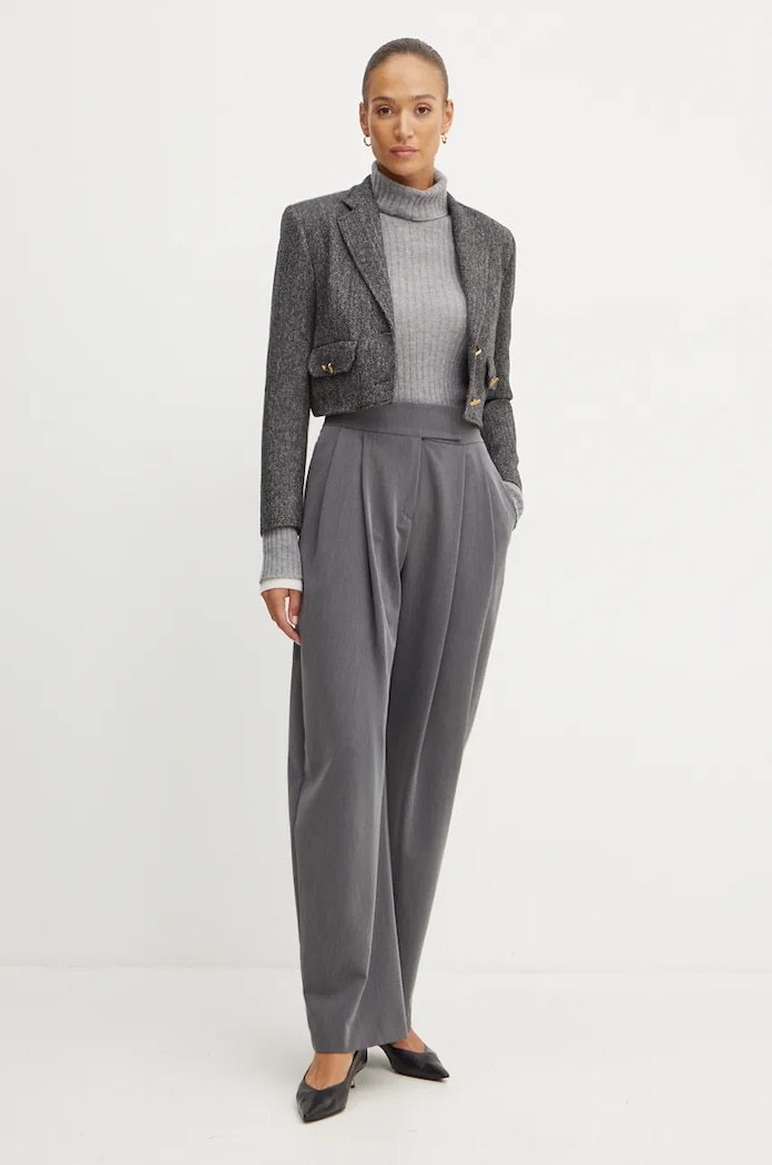 Pinko sweter wełniany wełna szary 104344.A278