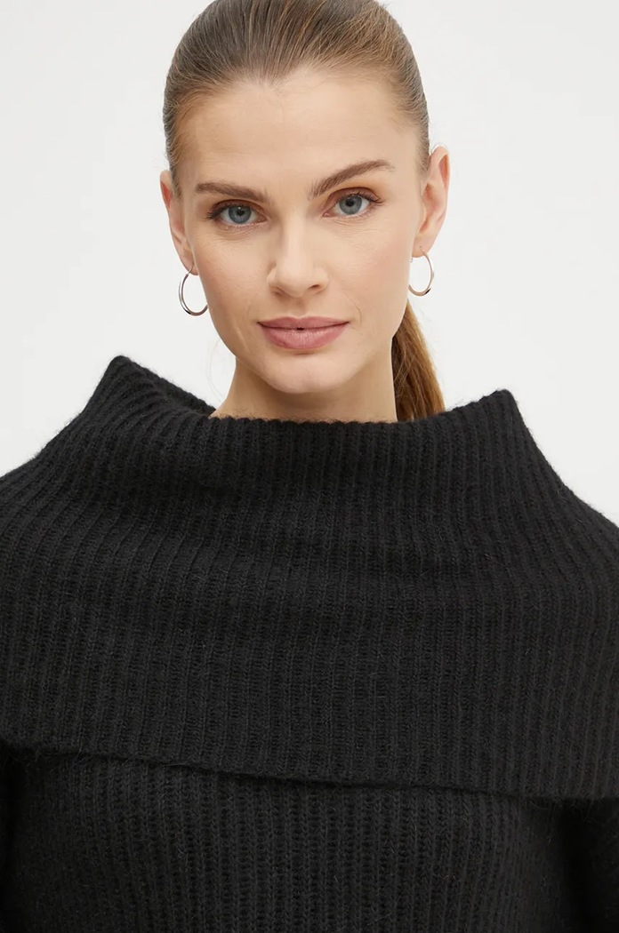 Pinko sweter z domieszką moheru czarny 104493.A282