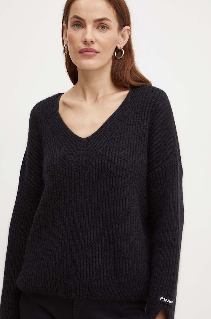 Pinko sweter z domieszką wełny czarny 104492.A282