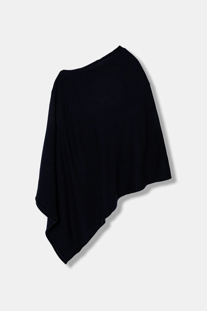 United Colors of Benetton Poncho con aggiunta di lana 1235DU01A blu navy AW25