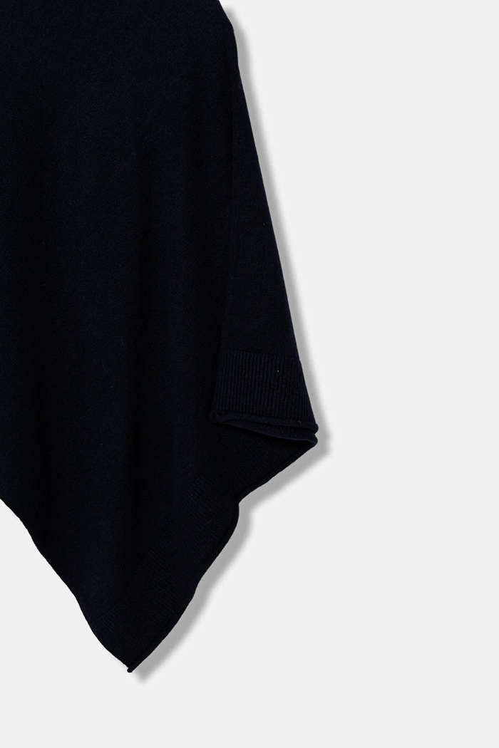 Abbigliamento United Colors of Benetton Poncho con aggiunta di lana 1235DU01A blu navy