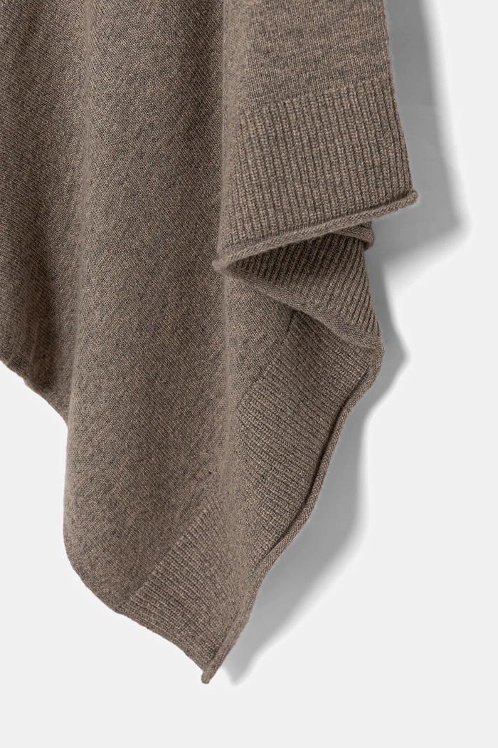 United Colors of Benetton poncho din amestec de lână 1235DU01A maro AW25