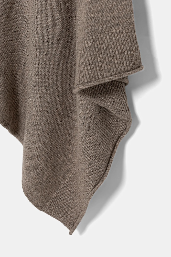 United Colors of Benetton poncho din amestec de lână 1235DU01A maro AW25