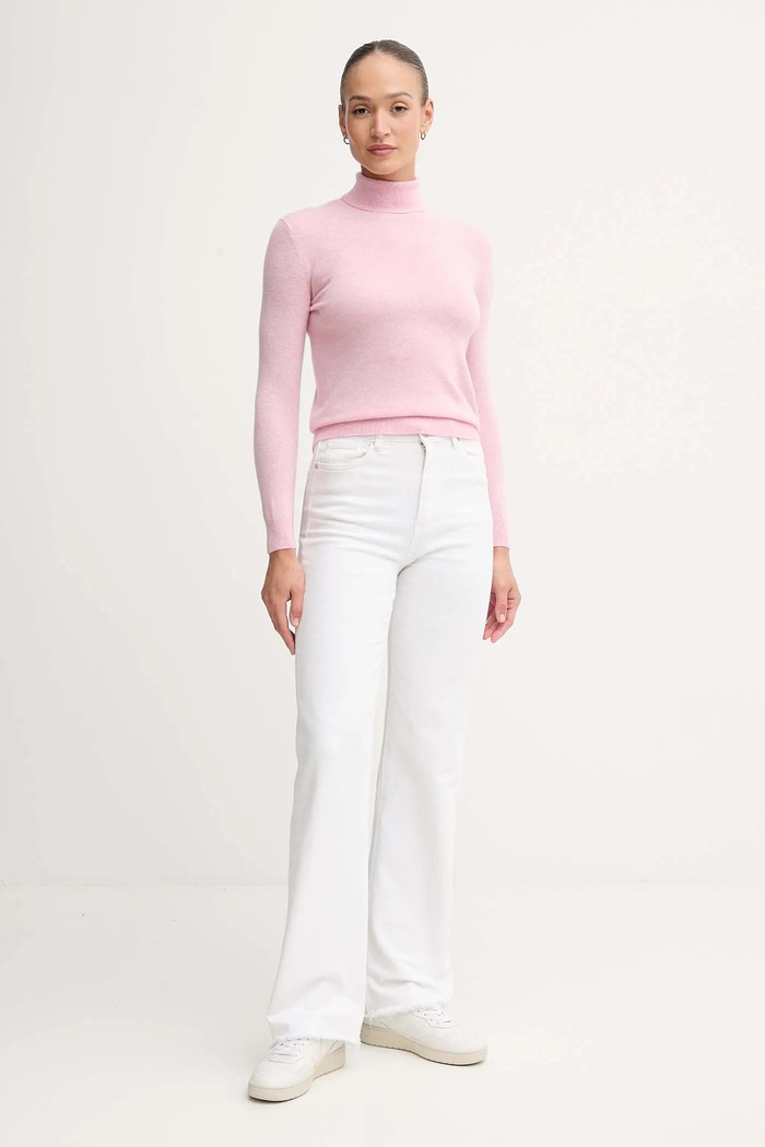 United Colors of Benetton sweter wełniany 1002D2348 różowy SS26