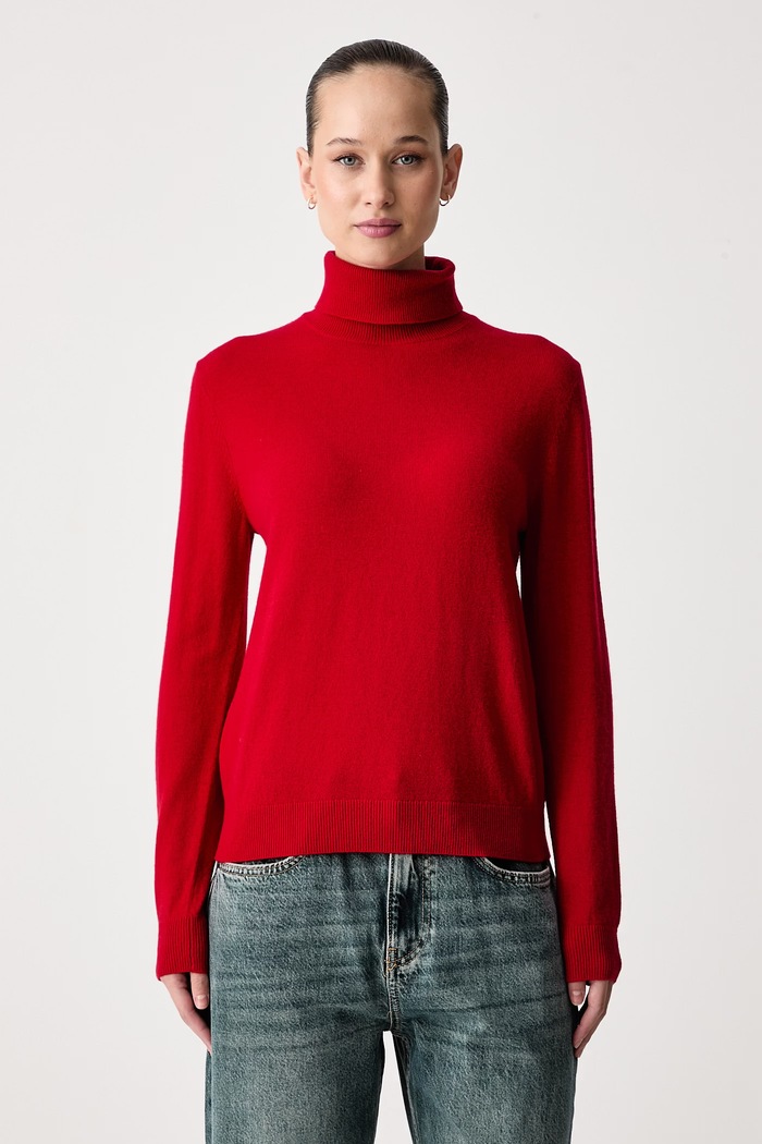 United Colors of Benetton Golf damski wełniany czerwony 1002D2348