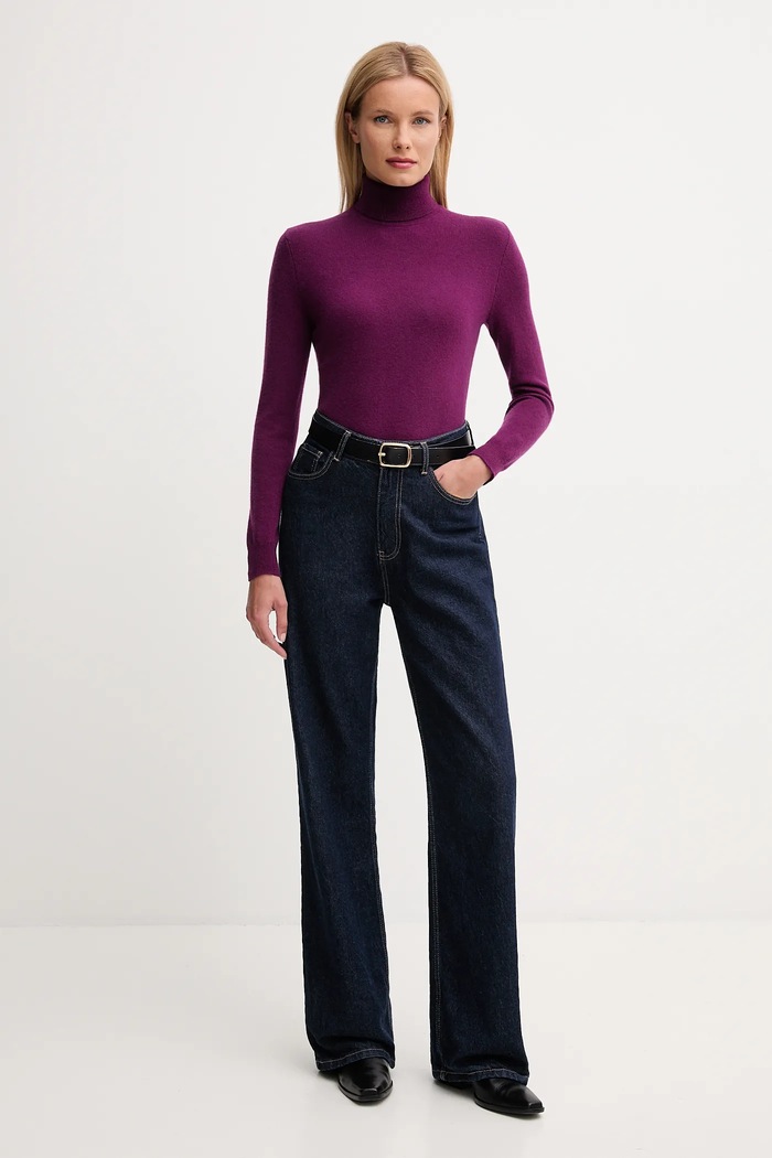 Вълнен пуловер United Colors of Benetton 1002D2348 виолетов SS26