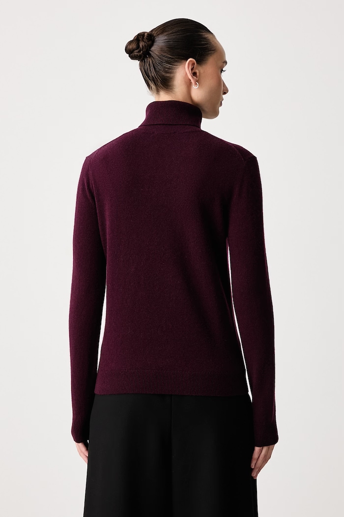 Îmbrăcăminte United Colors of Benetton Pulover cu guler înalt pentru femei din lână 1002D2348 burgundia
