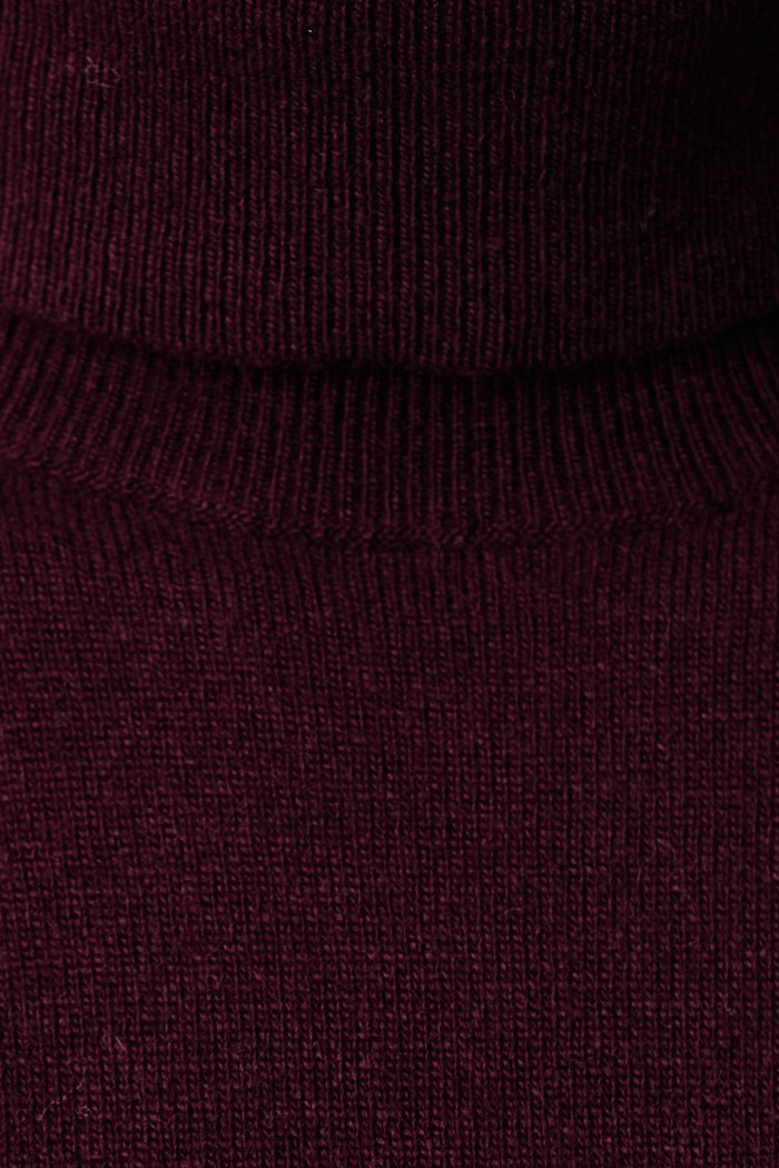 Pulover cu guler înalt pentru femei din lână United Colors of Benetton burgundia 1002D2348