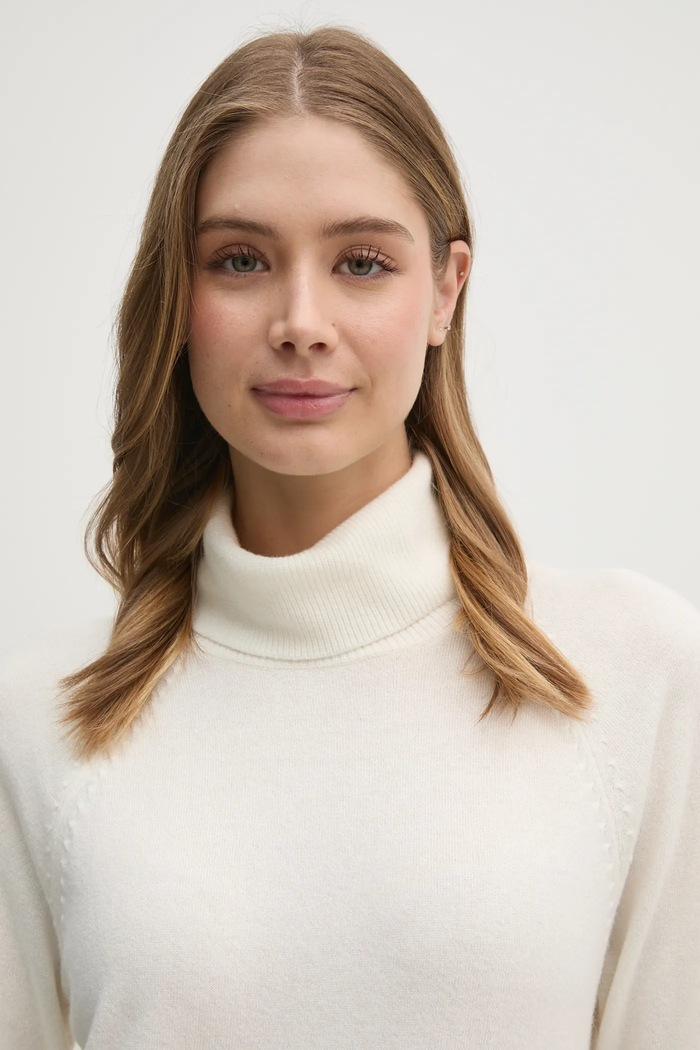 United Colors of Benetton sweter z dodatkiem wełny beżowy 1035D2551