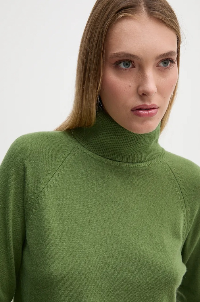 United Colors of Benetton sweter z dodatkiem wełny 1035D2551 zielony AW25