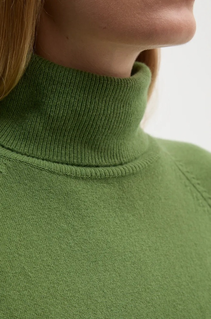 United Colors of Benetton sweter z dodatkiem wełny zielony 1035D2551