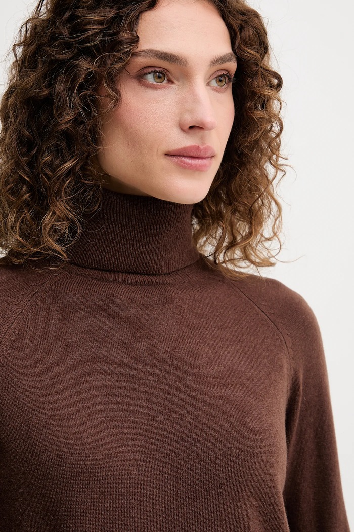 Sweter z dodatkiem wełny United Colors of Benetton 1035D2551 brązowy