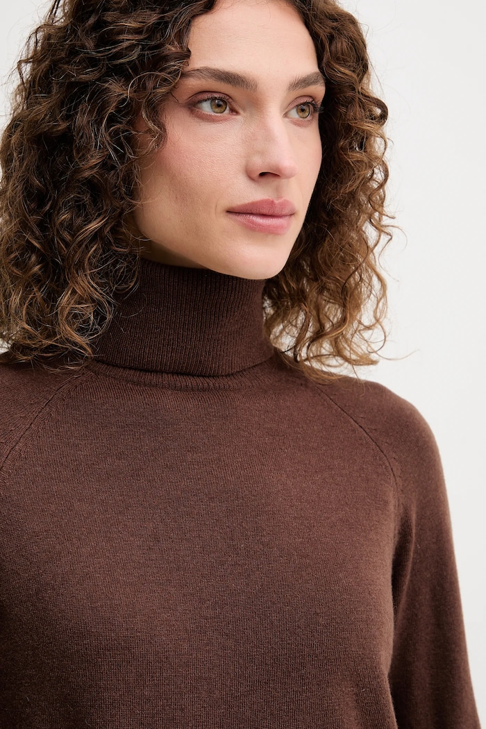 Sweter z dodatkiem wełny United Colors of Benetton 1035D2551 brązowy