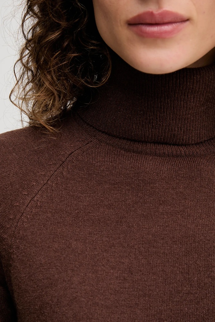 Sweter z dodatkiem wełny United Colors of Benetton brązowy 1035D2551