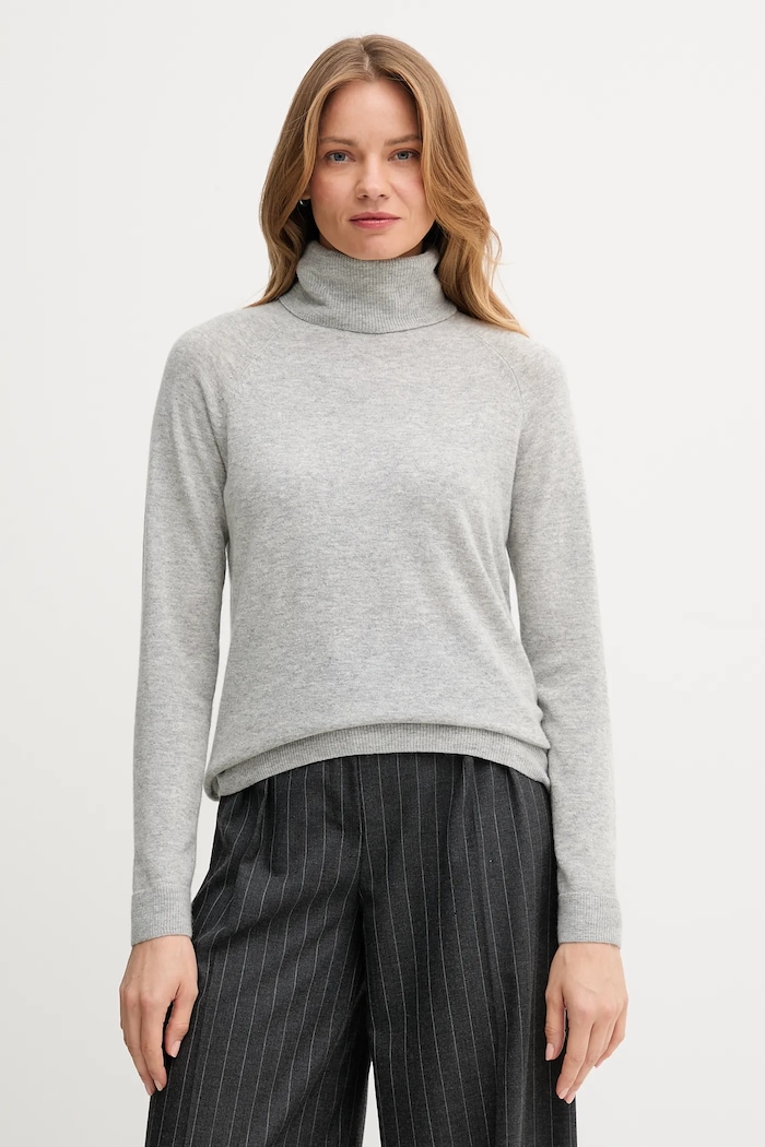 Pulover z dodatkom volne United Colors of Benetton Tanka siva 1035D2551
