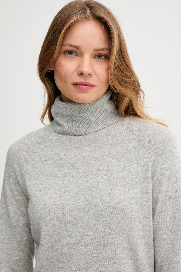 Pulover z dodatkom volne United Colors of Benetton siva 1035D2551