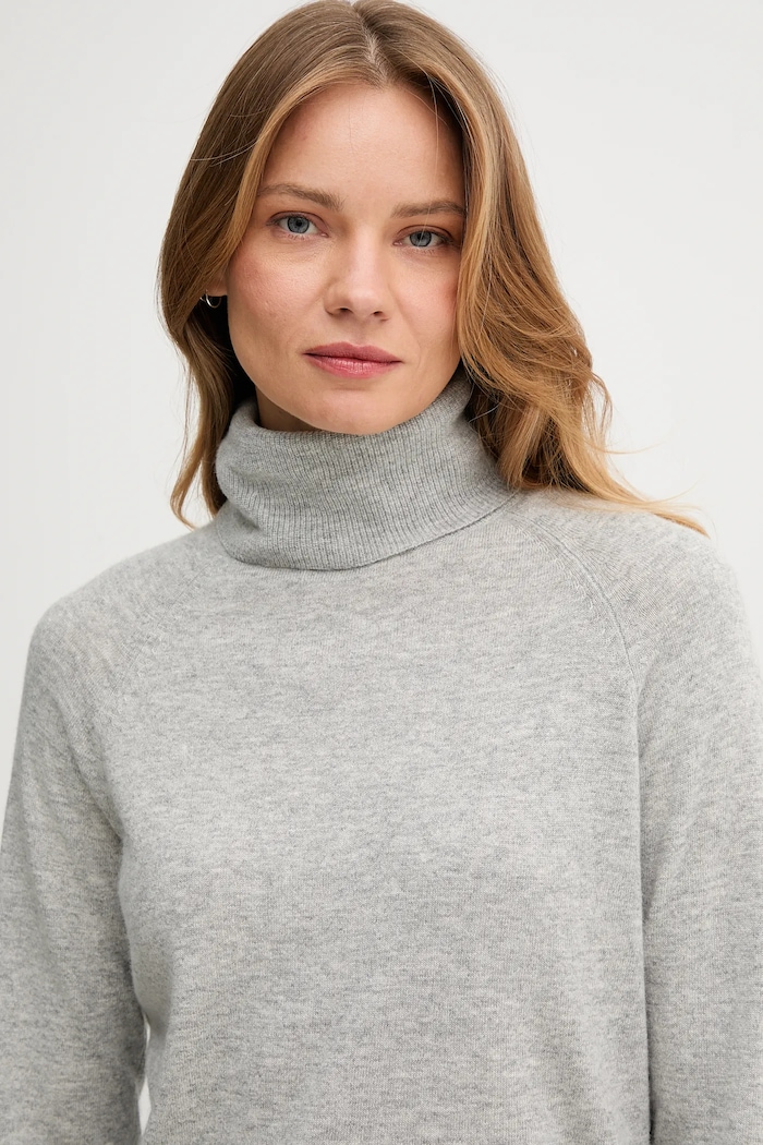 Pulover z dodatkom volne United Colors of Benetton siva 1035D2551