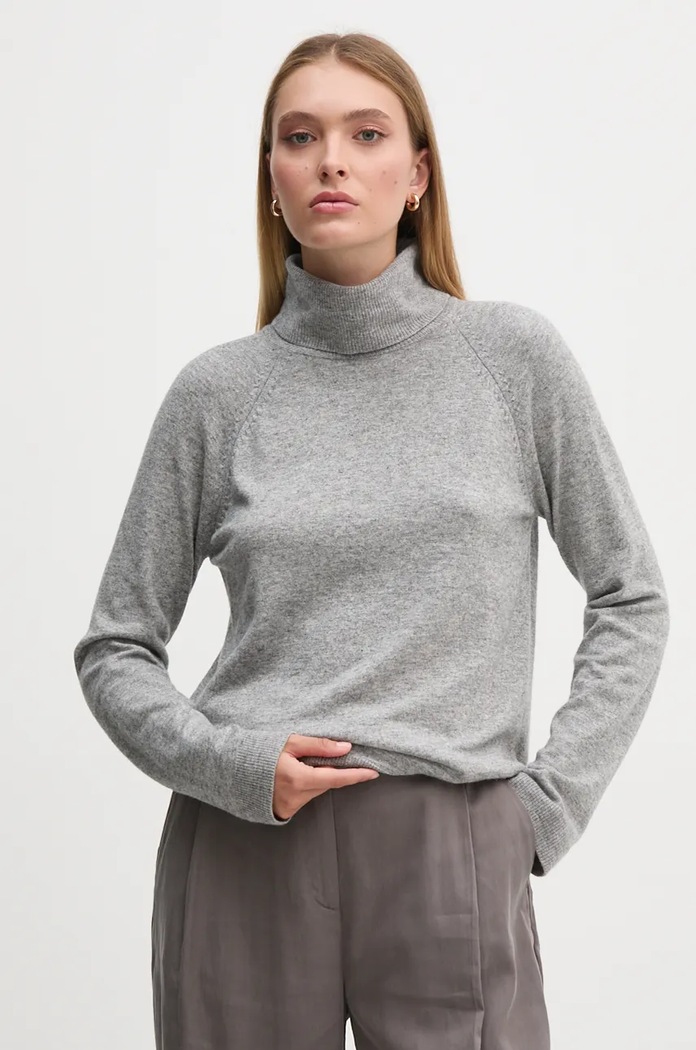 Pulover s dodatkom vune United Colors of Benetton s dodatkom vune siva 1035D2551