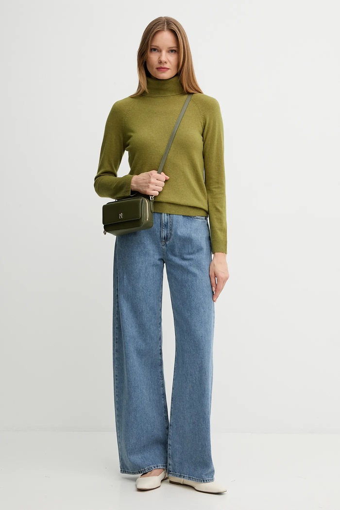 Svetr s příměsí vlny United Colors of Benetton 1035D2551 zelená AW25
