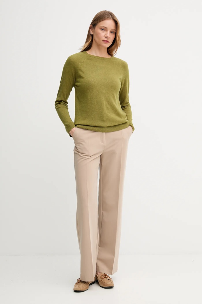 United Colors of Benetton gyapjúkeverék pulóver 1035D1P17 zöld AW25