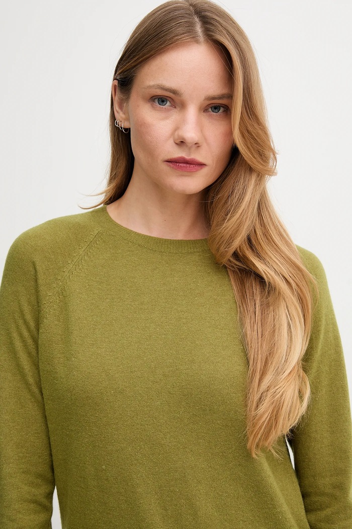 United Colors of Benetton gyapjúkeverék pulóver zöld 1035D1P17