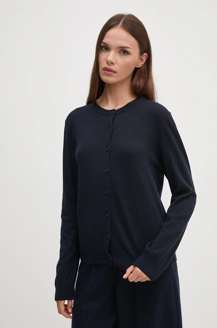 Жилетка с вълна United Colors of Benetton тъмносин 1035D5012