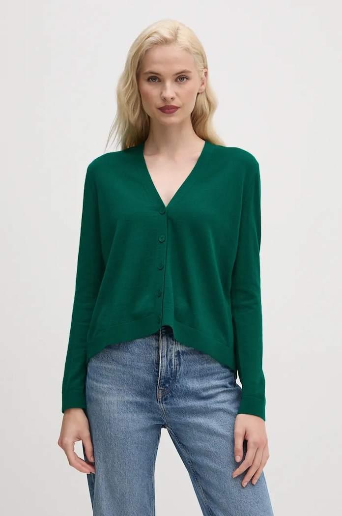 Vlněný svetr United Colors of Benetton vlna zelená 11AHD603P