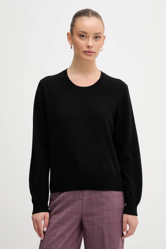 United Colors of Benetton pulover de lână negru 1002D10BG