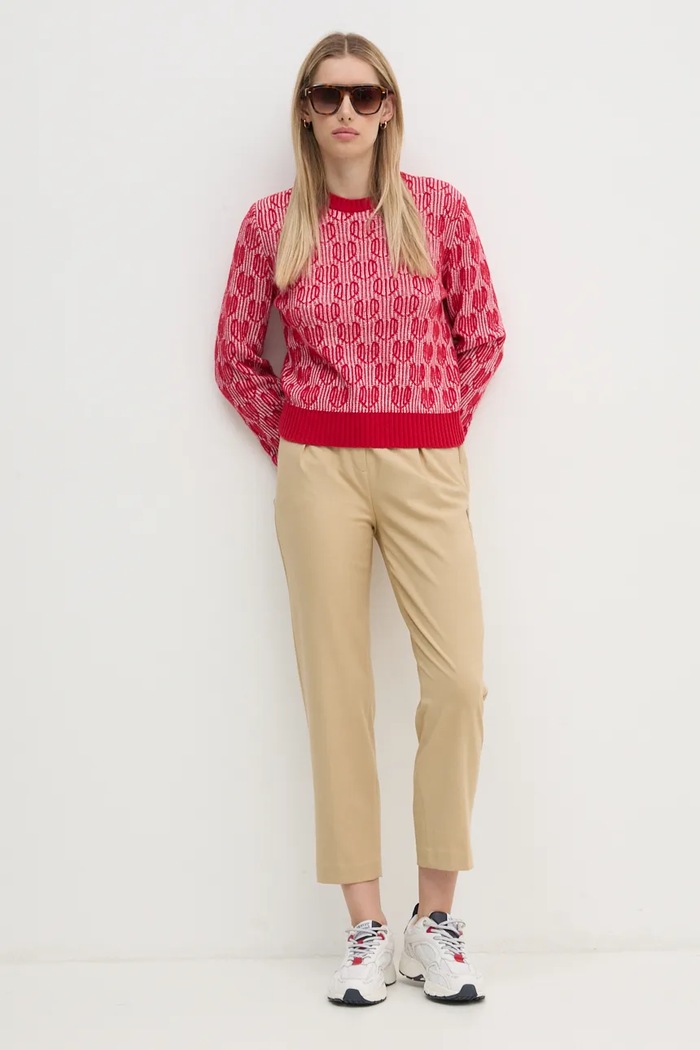 Pulover s dodatkom vune United Colors of Benetton 1435E10BO crvena NC24