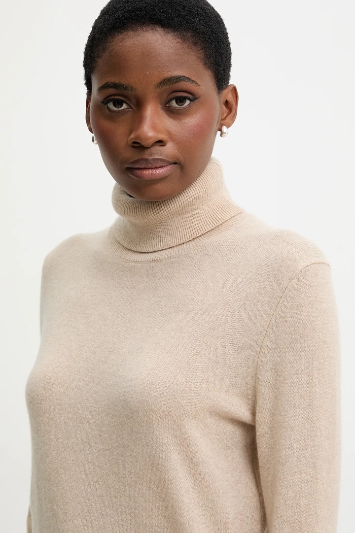 United Colors of Benetton sweter kaszmirowy beżowy 1033D202D