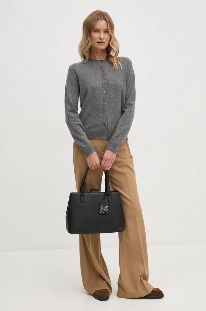 Kašmírový kardigan United Colors of Benetton 1033D5016 šedá AW24